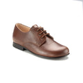 146 - Brown leather boys lace shoe showing high-quality craftsmanship and elegant design