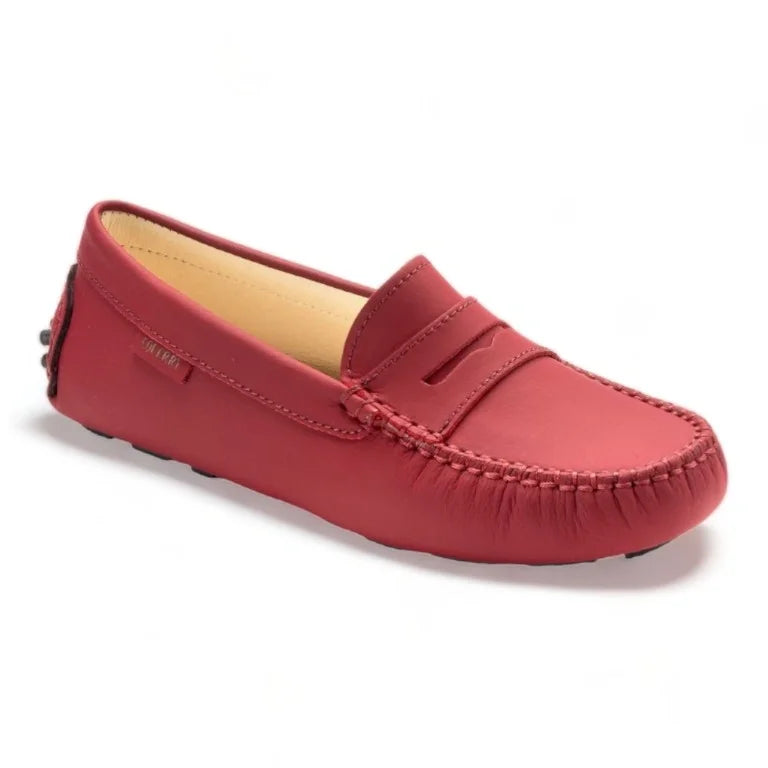 Dark Red Sahara Girls Moccasin Loafer crafted in Italy