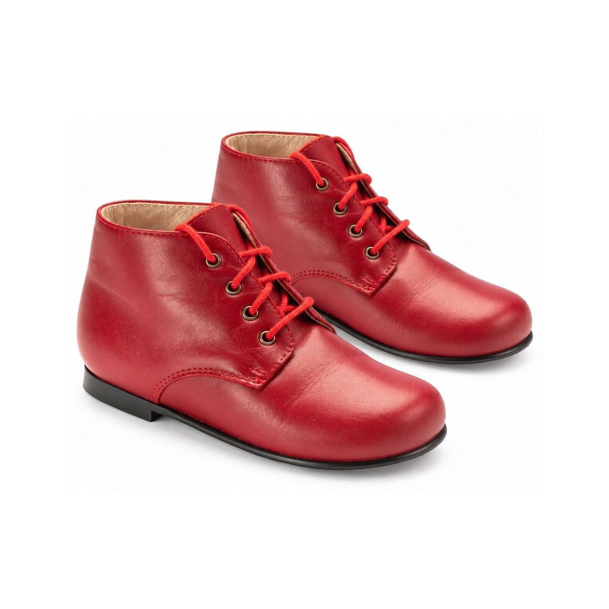 Red Soft Leather Lace for Toddler by Beberlis