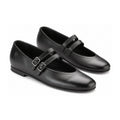 Black Leather Teen Mary Jane Flats