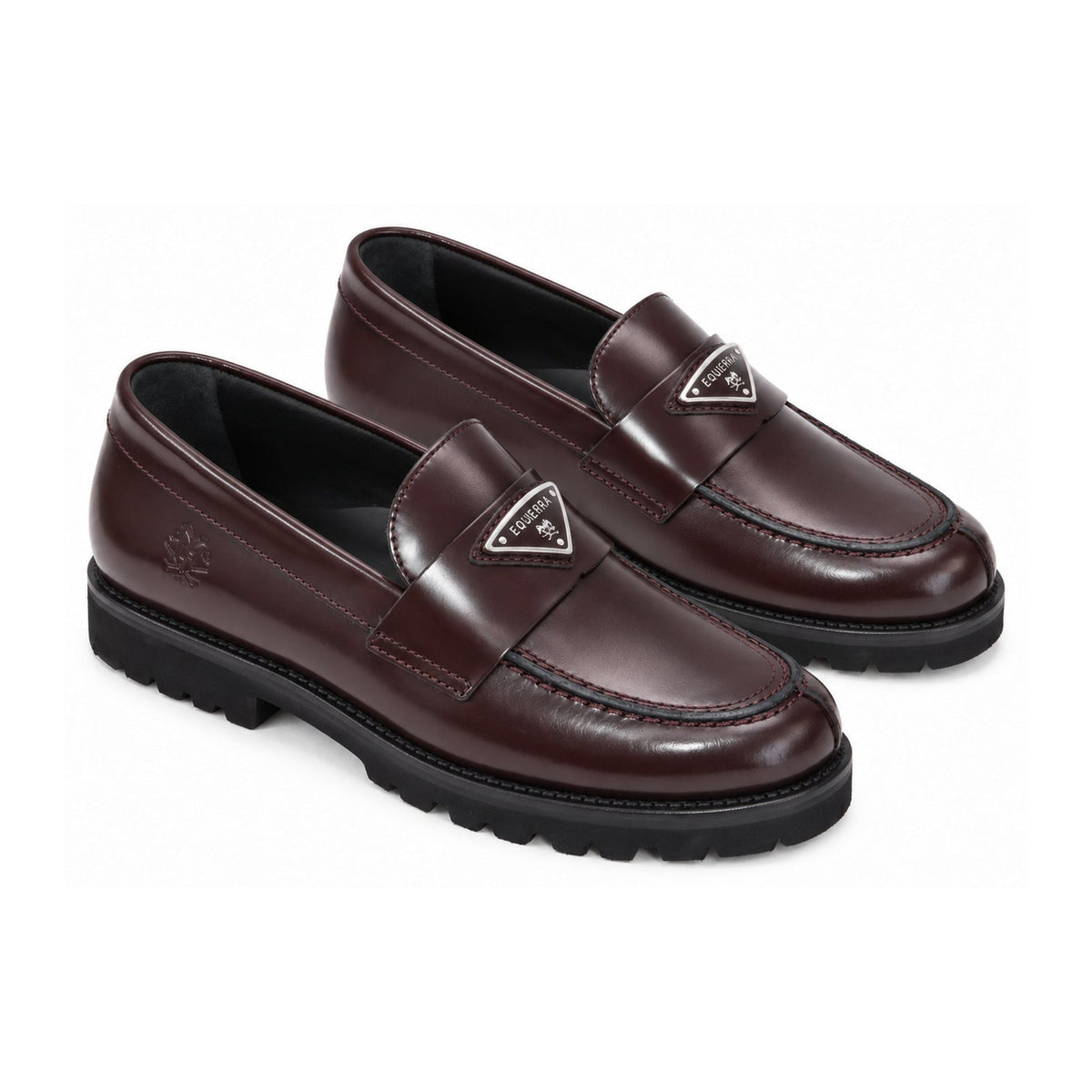 Bordo Polished Leather Girls Dress Loafer