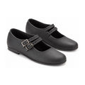 Black Sahara Girls Double Buckle Shoe